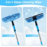 Fensterabzieher-Reinigungsset mit Langem Teleskopstiel, Abzieher-Kit für Glasreinigung und Reinigungsgeräte 5