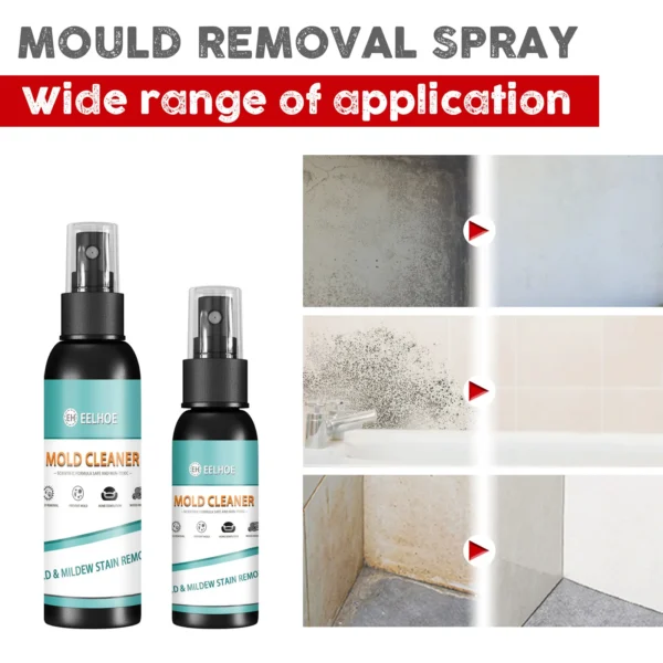 100 ml Schimmelentfernungsspray – Anti-Schimmel-Reinigung für Wände, Fliesen und Böden |   Badezimmer-Formel-Eliminator mit Geruchsentfernung