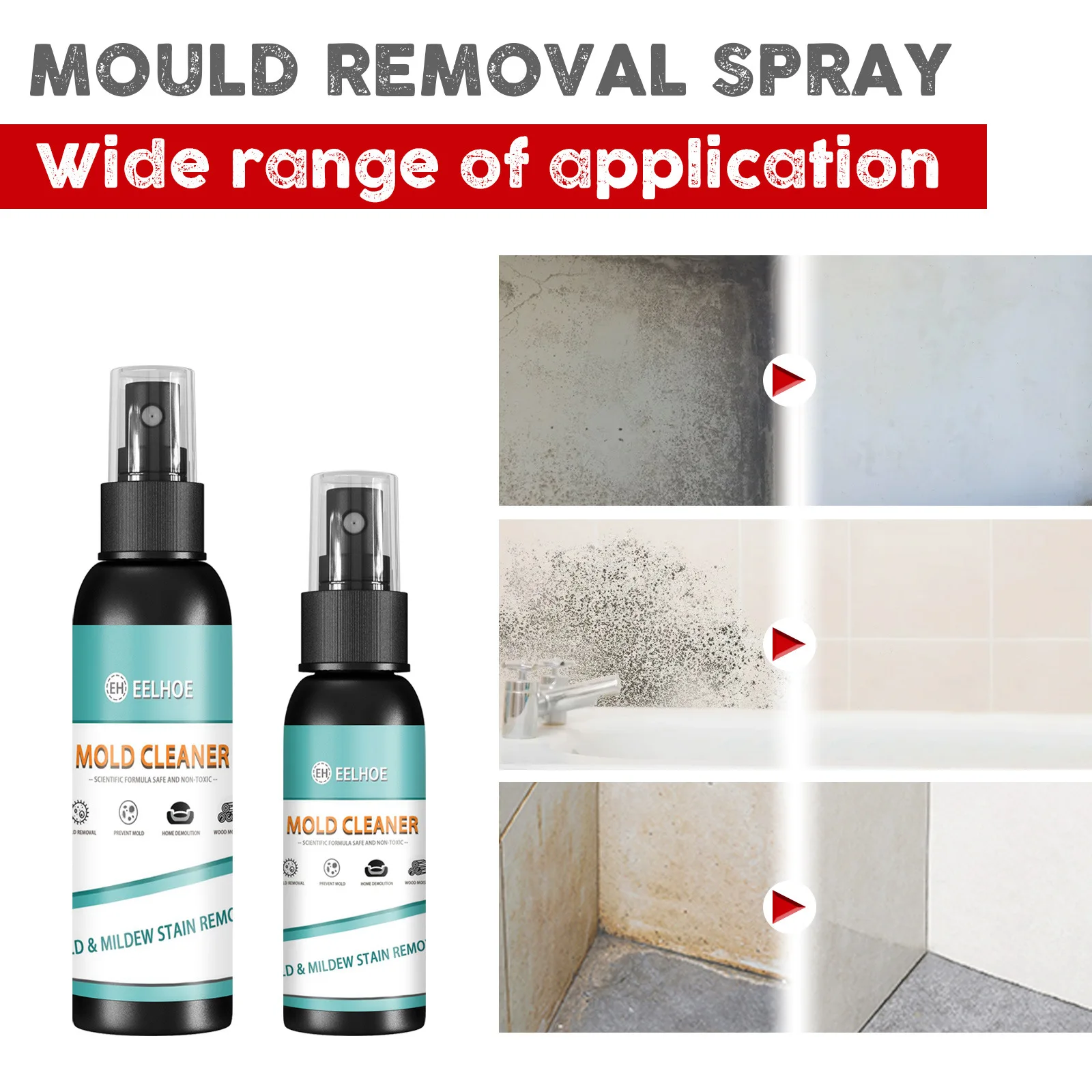 100 ml Schimmelentfernungsspray – Anti-Schimmel-Reinigung für Wände, Fliesen und Böden | Badezimmer-Formel-Eliminator mit Geruchsentfernung 100 ml Schimmelentfernungsspray – Anti-Schimmel-Reinigung für Wände, Fliesen und Böden | Badezimmer-Formel-Eliminator mit Geruchsentfernung