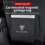 Für Tesla Modell 3 Modell Y Modell S Modell X Auto Müll Tasche Led Licht Magnetische Sitz zurück Hängende Lagerung Tasche Mülleimer zubehör