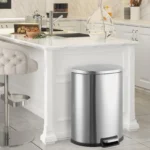 13 Gallonen/50 L Mülleimer – Hoher Edelstahl-Küchenmülleimer mit Deckel, Soft-Close und Fußpedal, herausnehmbarer Inneneimer, rechteckiger Abfalleimer für Zuhause, Büro und Badezimmer 2