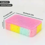 5 Stück magischer doppelseitiger Reinigungsschwamm, super saugfähig, kratzfest, vielseitig einsetzbar für Küche und Badezimmer, zufällige Farbe 4