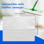 JINYUDOME Elektrostatische Staubmopp-Pads, 21,6 x 30,5 cm, hocheffiziente Einweg-Schwiffer, Nass-/Trockenmopp-Bodenreinigungstücher 3