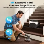 Teendow C6 MAX 3-in-1 Dampf-Teppichreiniger 1650W Hochleistungs-Dampfreiniger 12000Pa Starke Saugkraft Doppelte Wassertanks Haustierfreundlicher Polsterreiniger Tragbare Haushaltswaschmaschine für Sofa Teppich Fleckenentferner 4