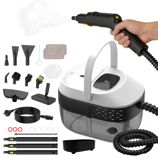 2500W Handgehaltener Dampfreiniger 3 Bar Druck 100 ℃   Hochtemperatur-Sterilisation 3-Gang 1600ML Tank für Haushalt Küche Bodenreinigung