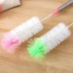 Runder Kopf, biegsamer Tassenbürsten mit langem Griff, Flaschenbürste, Reinigungsbürste, Heim- und Küchenhelfer, zufällige Farbe 5