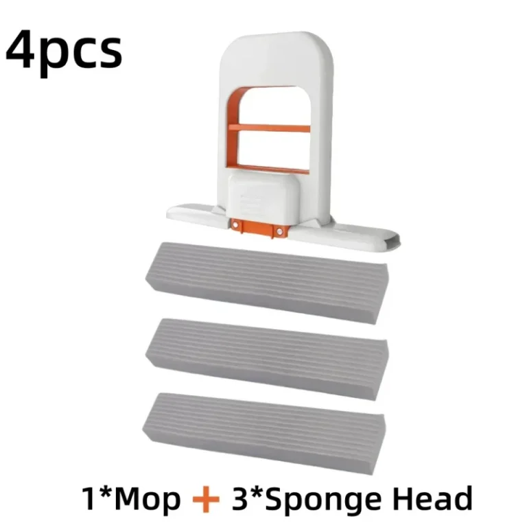 1 Stück + 3 Stück Mini-Mopp + Schwamm-Set |   Selbstauswringender Handmopp, kein Händewaschen nötig, faltbares Reinigungswerkzeug für den Schreibtisch. 2