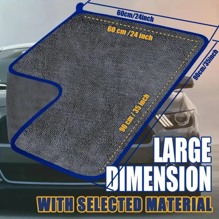 1 Stück extra großes Auto-Trocknungstuch – besonders saugfähig, weich, fusselfrei und streifenfrei, schnell trocknend, 61 x 85,9 cm, ideal für die Automobilreinigung 2