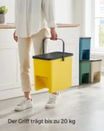 SONGMICS Mülltrennsystem, Küche, 4er Set Abfalleimer, Mülleimer stapelbar 5