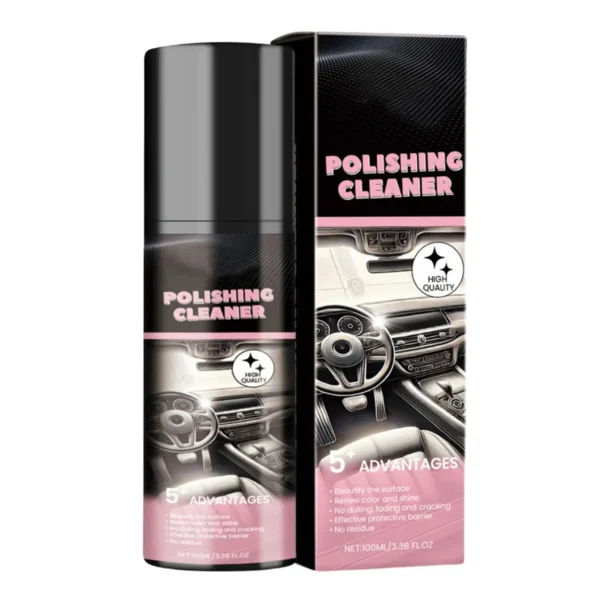 Auto-Innenpolitur und Reinigungsspray, 100 ml, Allzweck-Detailer für Armaturenbrett, Leder, Kunststoff, stellt den Glanz wieder her und schützt das Pflegeset