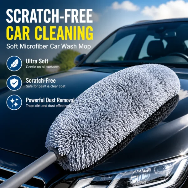 Professioneller Auto-Staubwedel Mikrofaser-Reinigungsbürste Teleskopischer Langer Griff Auto-Waschmop Kratzfreier Auto-Detailing Staubentferner
