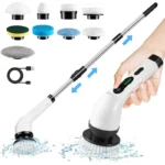 Kabelloser Schleuderschrubber, elektrische Mehrzweck-Reinigungsbürste für Küche, Badezimmer, Toilette – Haushaltshaarbürsten und Mopps