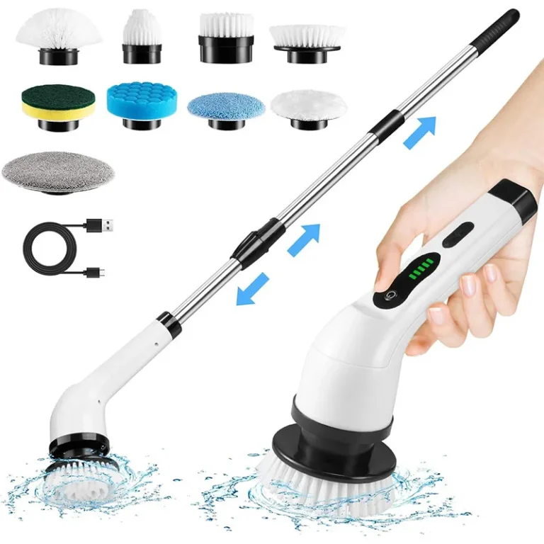Kabelloser Schleuderschrubber, elektrische Mehrzweck-Reinigungsbürste für Küche, Badezimmer, Toilette – Haushaltshaarbürsten und Mopps