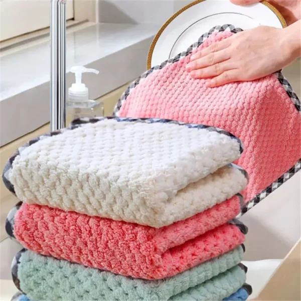 8pc Küche Anti-fett Putzlappen Effiziente Super Saugfähigen Mikrofaser-reinigungstuch Hause Waschen Gericht Küche Reinigung Handtuch
