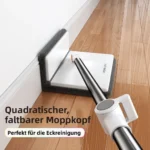 Joybos Schmutzwasser-Trennungs-Wischmopp und Eimer Set, Turbinen-Selbstreinigender Bodenwischer mit 3 Austauschbaren Köpfen (Rund/Quadratisch/Dreieckig), 90 °   Faltbarer Flachmopp für Fußleisten & Ecken, 6 Waschbare Pads 5