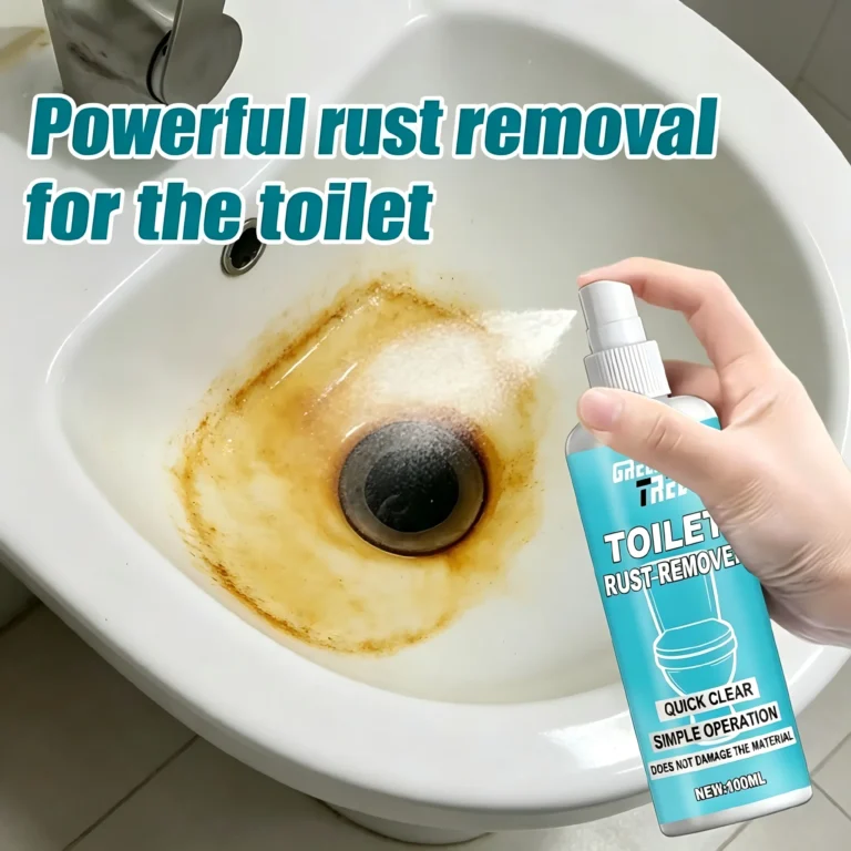 100ML Kraftvoller Toiletten-Rostentferner-Spray, Multifunktionaler Keramik- & Toiletten-Rostentferner, Entfernt Sofort Hartnäckige Rostflecken, Kalkablagerungen für Toilettenschüssel