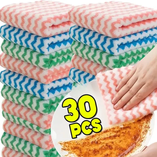 10/40 Stück Super Saugfähige Spültücher aus Korallenfleece, Verdickte Küchen-Reinigungstücher, Geschirr-Waschlappen, Glas- und Fensterwischtücher