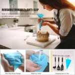 Spritzbeutel Kuchen Dekorieren Werkzeuge Wiederverwendbare Silikon Spritzbeutel Edelstahl Düse Spritzdüsen Gebäck Set Backwerkzeuge 4