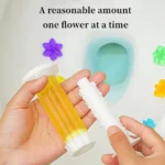 Toilettenreiniger-Gel, Toilettengel-Stempel mit frischen Blumen, stoppt Kalk und Flecken mit Lufterfrischungsduft, Toilettenschüssel-Deodorant 4