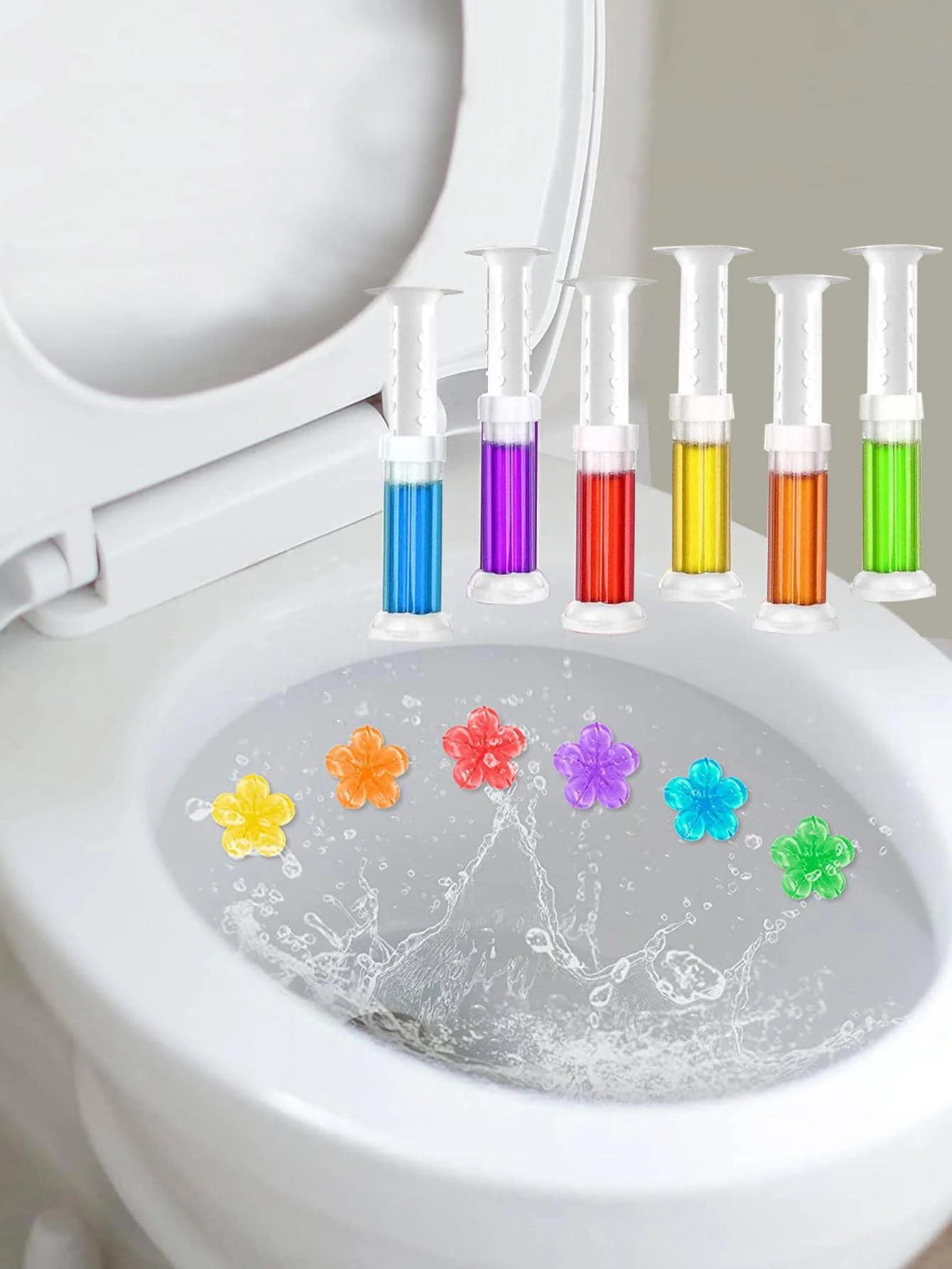 4 Stück Toilettengel mit Blumen-Design, Toilettengel, Toilettenblümchen-Desodorierungsartefakt mit langanhaltendem Duft, Toilettengel 4 Stück Toilettengel mit Blumen-Design, Toilettengel, Toilettenblümchen-Desodorierungsartefakt mit langanhaltendem Duft, Toilettengel