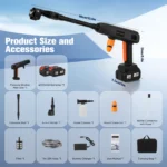 800W Kabelloser Hochdruckreiniger Hochdruck-Autowaschpistole Tragbare Haushalts-Wasserpistole mit Wiederaufladbarem Lithium-Akku 2