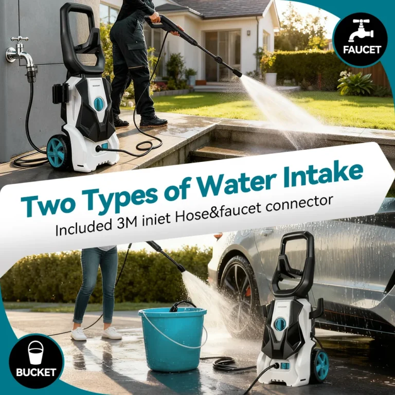 YOFIDRA 200Bar 2200W Elektrischer Hochdruckreiniger Autowaschpistole Gartenreiniger Wassersprühpistole 180° °   Verstellbare Düse 2