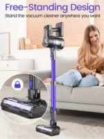 Grenintol Yoma-S100 Kabelloser Staubsauger, 70kPa Starke Saugkraft, 350W Bürstenloser Motor, 60 Minuten Laufzeit, 1,2L Großer Staubbehälter, Abnehmbarer Akku, Leichter Stiel- & Handstaubsauger für Zuhause 7