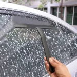 1 Stück multifunktionaler Hand-Abzieher aus Kunststoff, Glasreiniger, Fensterwischer, geeignet für die Reinigung von Türen, Fenstern, Autoglas, Badezimmern, Toiletten und Böden, langlebiges Wasserentfernungsgerät 5