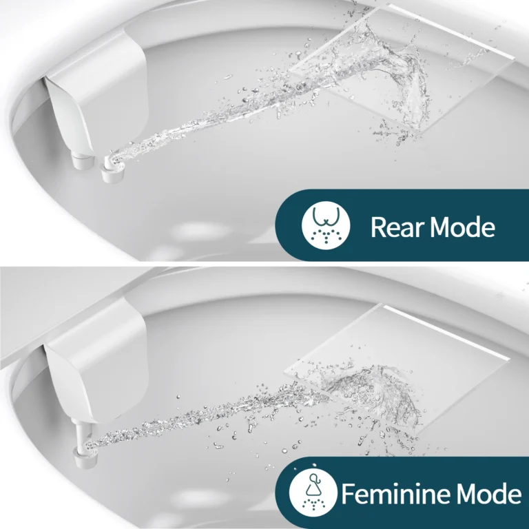 SAMODRA Bidet, nicht elektrischer Toilettenaufsatz, Doppeldüsen-Bidet, einstellbarer Wasserdruck mit Messing-Einlass 2