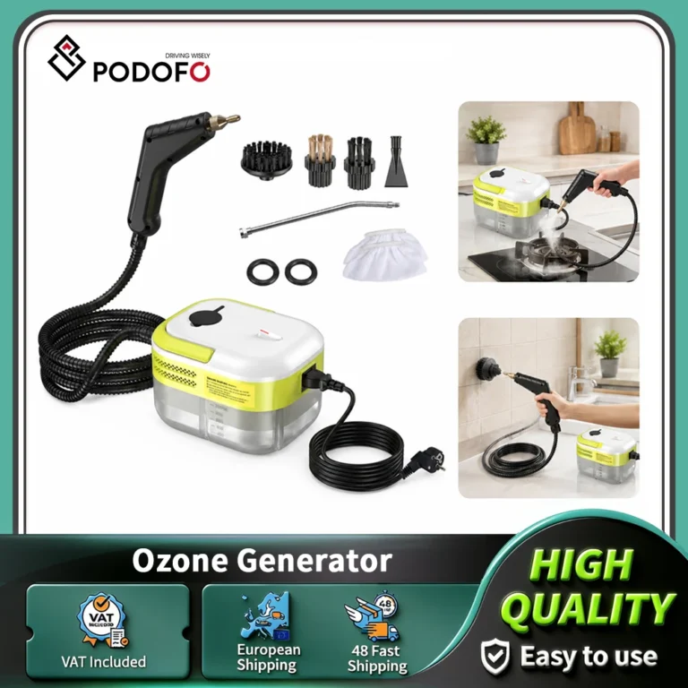 Podofo Handgehaltener Multifunktions-Dampfreiniger 2000W 3,0 Bar Hochtemperatur-Sterilisations- und Desinfektions-Dampfreiniger mit 1200ml Tank für Sofas, Küchen, Fenster, Badezimmer und Autos