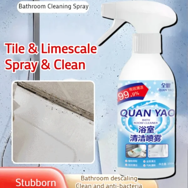 Badezimmer-Reinigungsspray Toiletten-Entkalker Fliesen-Fleckenentferner Kraftvoller Reiniger für Dusche Waschbecken Keramik Haushaltsreinigung