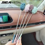SEAMETAL Auto Hause Staubwedel Pinsel Teleskop Verlängern Auto Innen Reinigung Staub Pinsel Edelstahl Entfernung Stahl Auto Sauber Werkzeuge