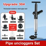 Hochdruck Air Drain Blaster Badezimmer Waschbecken Kanalisation Abfluss Verstopfen Entferner Werkzeuge Edelstahl Wc Kolben Pipeline unclogger 3