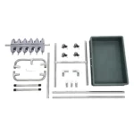 Beweglicher Bodenstehender Mopphalter Silberner Mobiler Reinigungswagen mit 4 Universalrädern Mopphaltergestell Mobiler Trolley ﻿ 4