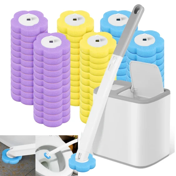 24-72 Stück Einweg-Toilettenbürste Ersatzkopf Reinigungsset Langer Griff Toilettenschüssel BrushWc Zubehör Werkzeug