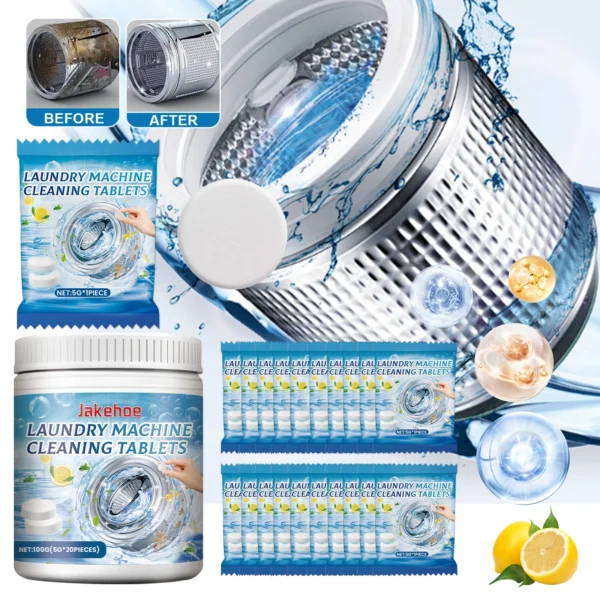 20 Stück Waschmaschinen-Reinigungstabletten, Brausetabletten-Roller, automatische Waschmaschine, reinigt schnell Schmutzgeruch