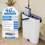 JOYBOS 40 cm Spin Flat Mop & Bucket Set – 360 °   Reinigung der Nass-Trocken-Trennung für Hartholz-/Laminat-/Vinylfliesen 5