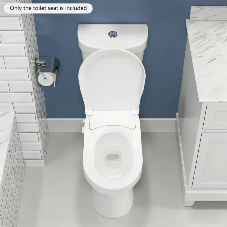D-förmiger, nicht-elektrischer Bidet-Toilettensitz mit Doppeldüse, 3-Loch-Sprühfunktion für Vorder- und Rückseitenreinigung, wasserdruckbetrieben, sanft schließend, aus PP-Material, einfache Installation, selbstreinigende Düse, universelle Passform für Badezimmerhygiene und Körperpflege
