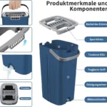 Freihändiges Flachwischmopp-Set mit Mikrofaser-Pad und Eimer für die Reinigung von Hartholz-, Laminat- und Fensterböden, nass/trocken, waschbar 2