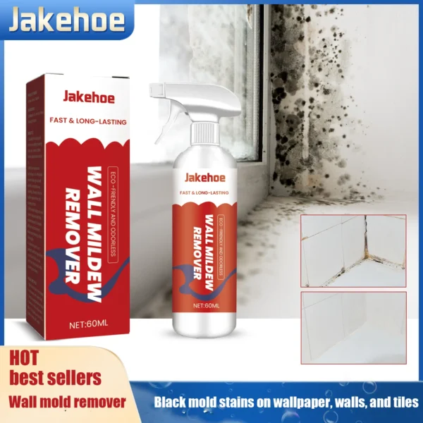 60 ml Badezimmer- und Küchenformentfernungsspray, Wandfleckenentferner, Lückschaum, Schimmelreiniger, wirksames Wandreinigungsmittel für zu Hause