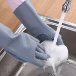 1 Paar Silikon-Geschirrspülhandschuhe, multifunktionale Haushaltshandschuhe, Reinigung, Küche, Reinigung, Wärmeisolierung, magische Handschuhe 2