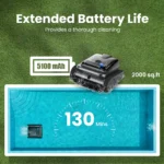 2025 Verbesserter automatischer Y50-Schwimmbadreiniger. Leistungsstarker kabelloser Roboterreiniger mit 4 Motoren, selbstparkend für oberirdische Pools 4