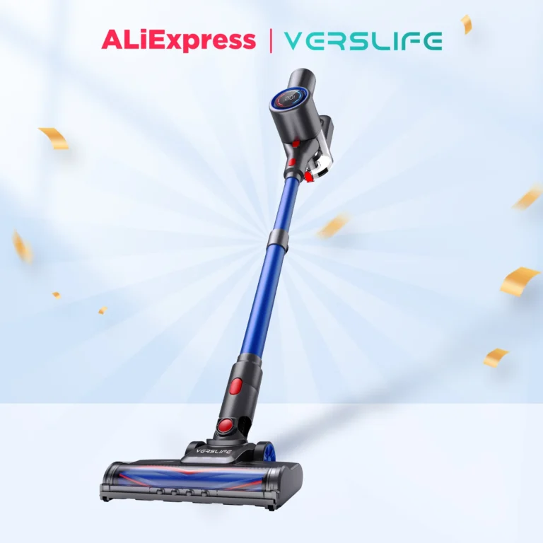 VersLife Z8 Akku Staubsauger 500W/45 Min/40kPa, Staubsauger Kabellos Selbstladender mit Smart LED-Display, Leichter Akkustaubsauger mit grünem Licht für Tierhaare/Hartböden/Teppiche/Auto