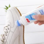 Weißer Schuhreiniger, umweltfreundliche, aufhellende Nagellackcreme mit Bürstenschwamm, schneller Fleckenentferner für Leder, Turnschuhe, Wildleder, Segeltuch, C 6