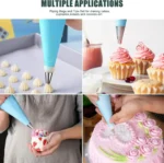 Spritzbeutel Kuchen Dekorieren Werkzeuge Wiederverwendbare Silikon Spritzbeutel Edelstahl Düse Spritzdüsen Gebäck Set Backwerkzeuge 3