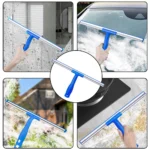 Glasbürste, Fensterreiniger, Rakel mit 53 Zoll langer Hand, professionelles Haushaltsfenster-Wasserflecken-Reinigungswerkzeug für das Bad 4