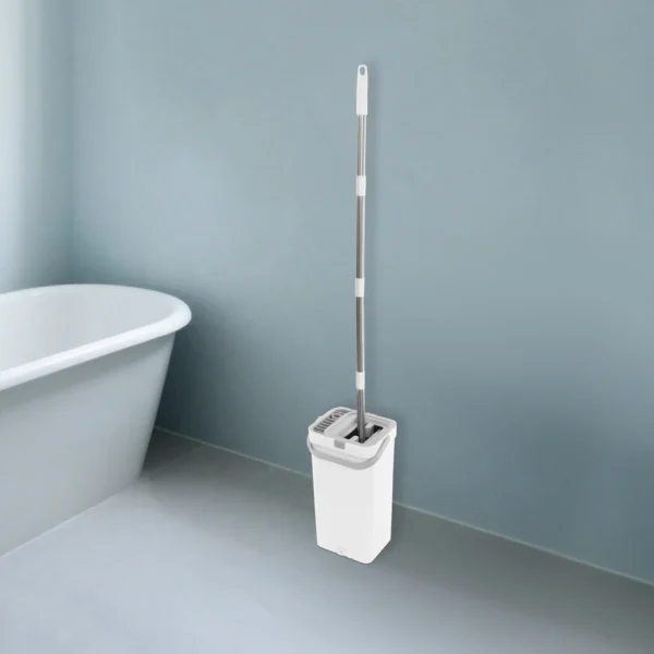 Flacher Mopp mit Eimer, einfache Mopppflege, agile Manöver für Schlafzimmer, Toilette, Hotel, Büro, Küche, Reinigung, Wand, Glasboden