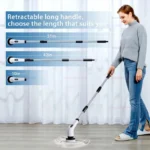 9-in-1 Elektrische Reinigungsbürste Kabellose Duschbürste mit Verstellbarem Verlängerungsgriff Wasserdicht für Badewanne, Fliesen und Boden 2