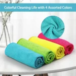Mikrofaser-Reinigungstuch, 12er-Pack Reinigungslappen, Reinigungstücher mit 4 verschiedenen Farben, 11,5 x 11,5 Zoll (grün/blau/gelb/rosa) 3