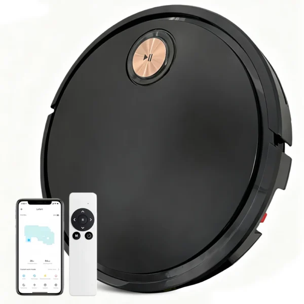 Roboter-Staubsauger und Wischroboter Kombi, 2-in-1 Roboter-Staubsauger mit App/Fernbedienung, Starke Saugkraft, Schlank, Ideal für Hartböden, Tierhaare